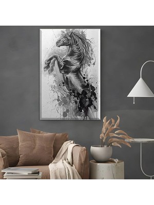 Harikabirev|şık At Tablosu 14 |çerçevesiz Kanvas Tablo