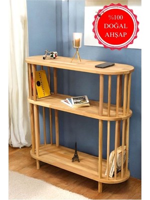 Feyza Design Modern Çok Amaçlı Ahşap Dekoratif Kahve Köşesi ve Konsol