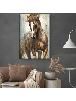 Harikabirev|şık At Tablosu 25 |çerçevesiz Kanvas Tablo