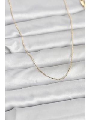 Vice Avm cm 14K Gold Renk Ince Top Zincirli 60 cm Kadın Kolye - TJ-BKO10943103555 Tg-V