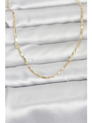 Vice Avm cm 14K Gold Renk Lazerli Zincir Model 60 cm Kadın Kolye - TJ-BKO10957103569 Tg-V