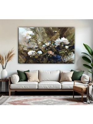 Harikabirev | Soft Çiçek Detaylı Modeli | Tekli Yatay Kanvas Tablo
