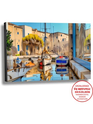 Harikabirev Kanvas-Duvar-Salon Tablosu Yağlı Boya Efektli Manzara Venedik Art|tekli Yatay Çerçevesiz