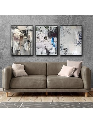 Harikabirev Sevilen Modern Tablo |3lü Dikey Çerçevesiz Kanvas Tablo Çsdkyknvs