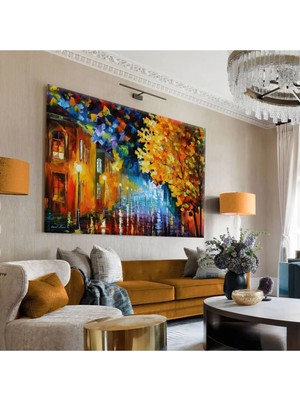 Harikabirev|sarı-Kırmızı-Siyah Sokak Boyama Detayli Tablo |tekli Çerçevesiz Yatay Kanvas Tablo