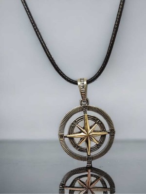 PremiumPort 925 Ayar Gümüş Pusula Unisex Kolye Ucu, Şık ve Zarif Tasarım