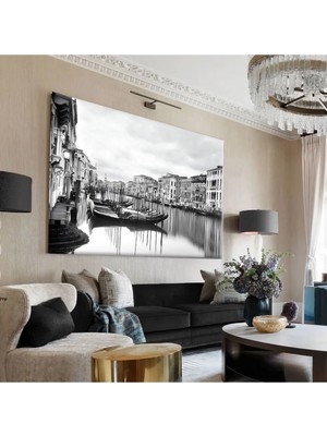 Harikabirev Hari?kabi?rev|beyaz-Si?yah Venedi?k Manzara Tablosu|tekli? Çerçevesi?z Yatay Kanvas Tablo