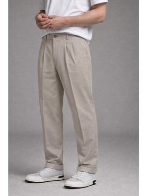 Damga Erkek Günlük Regular Klasik Taş Kumaş Pantolon