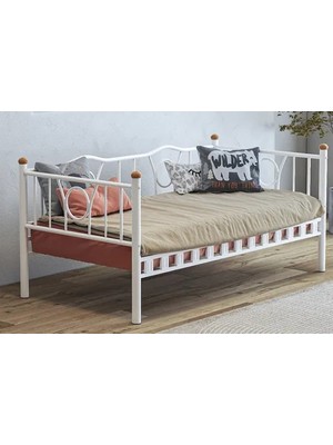 Vivense Lars Metal Divan Karyola, Beyaz, 90X200 cm