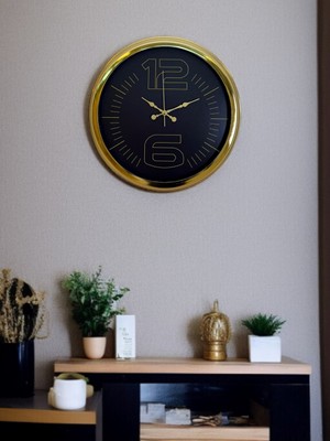 TeknoKapsül Gold 40 cm Metal Duvar Saati