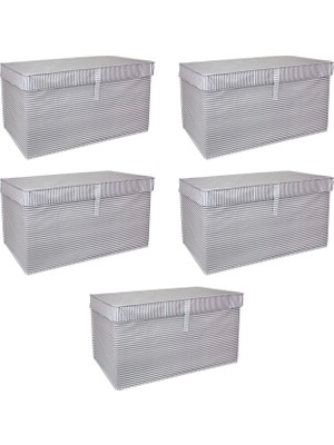 TeknoKapsül Çok Amaçlı Düzenleyici Kutu Organizer Cırt Cırtlı Hurç Mega Boy 40CM x 30CM x 70CM (5 Adet)