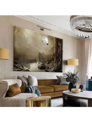 Harikabirev Hari?kabi?rev|sepya Ay ve Tavus Kuşu Detayli Tablo |tekli? Çerçevesi?z Yatay Kanvas Tablo