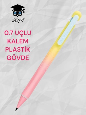 0.7 mm Versatil Kalem Plastik Gövde Uçlu Kurşun Kalem Mash Prime Sarıpembe Tek Ebat