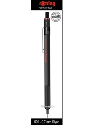 Rotring 500 Mekanik Versatil Kalem Siyah 0.7 mm Siyah Tek Ebat
