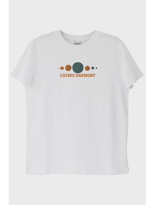 Nuugg Cosmic Harmony Beyaz Tişört