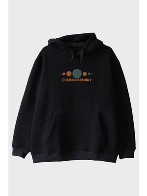Nuugg Cosmic Harmony Siyah Hoodie