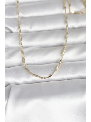 Vice Avm cm 14K Gold Renk Ince Ataç Zincir Model 60 cm Kadın Kolye - TJ-BKO10983103595 Tg-V