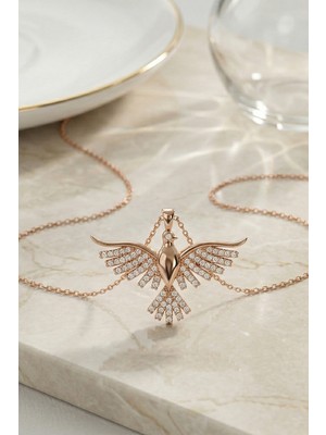 PremiumPort 925 Ayar Gümüş Anka Kuşu Kolye, Şık ve Zarif Takı Seçeneği