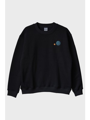 Nuugg Sessiz Evren Siyah Bisiklet Yaka Sweatshirt