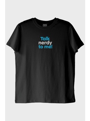 Nuugg Talk Nerdy To Me Siyah Tişört