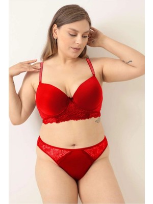 Pink Cadillac Kırmızı Siyah Büyük Beden Sütyen Takımı