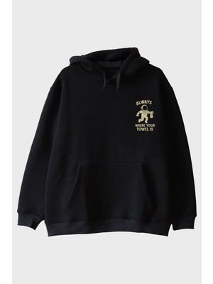 Nuugg Havlunu Asla Unutma Siyah Hoodie
