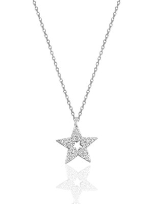 PremiumPort Gümüş Rodyumlu Lotus Modeli Zarif Kolye, Şık ve Modern Takı Tasarımı