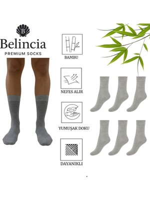Belincia Bambu Erkek Soket Çorap/uzun Düz/dikişsiz/koku Karşıtı 3'lü Paket
