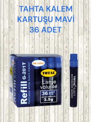 Tahta Kalem Kartuşu 36 Adet Renkli Tebeşir Mavi Tek Ebat