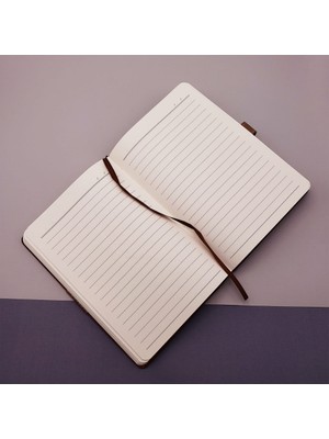 ForWhat Büro Ev Ofis Hediyesi Için 2parça Kutulu Desenli Deri Defter Metal Roller Kalem Seti