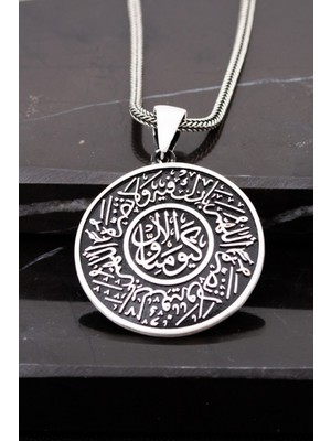 PremiumPort Gümüş Erkek Cevşen Kolye, Korunma Duası, Şık ve Anlamlı Takı