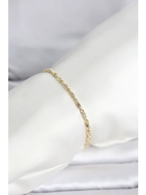 Vice Avm cm 14K Gold Renk Burgu Zincirli Model Kadın Bileklik - TJ-BB8286103628 Tg-V