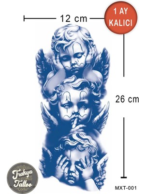 Trakya Tattoo 1 Ay Kalıcı Dövme Büyük Yarım Kol Melek Çocuklar Geçici Dövme