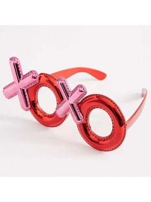 Flamex Kırmızı Renk Xoxo Yazılı Parti Gözlüğü 17X7 cm