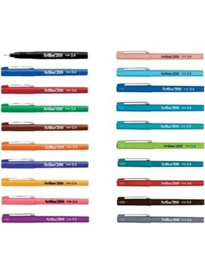 Artline 200 Fine 0.4 mm Ince Uçlu Yazı ve Çizim Kalemi 20'li Set Sarı Tek Ebat