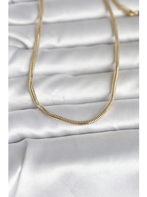 Vice Avm cm 14K Gold Renk Yılan Zincir Model 60 cm Kadın Kolye - TJ-BKO10995103607 Tg-V