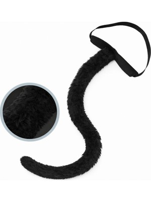 Senson Siyah Peluş Kuyruk Şekil Verilebilir 70 cm