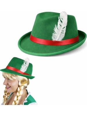 Senson Yeşil Tüylü Alman Bavyera Şapkası