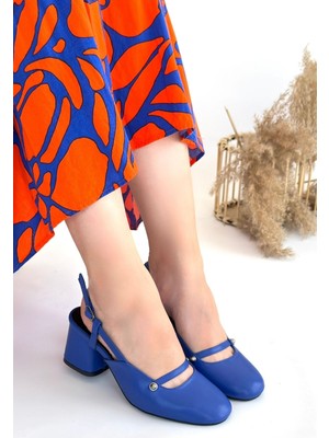 Beruflic Jecci Mavi Cilt Topuklu Ayakkabı Luxury Shoes