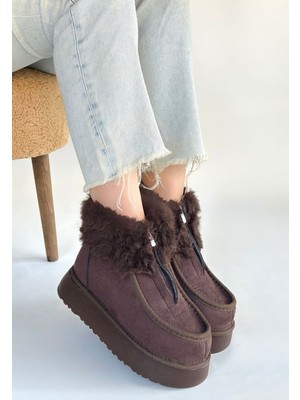 Beruflic Zinya Kahverengi Süet Bot Luxury Shoes