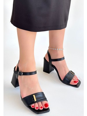 Beruflic Ruty Siyah Cilt Topuklu Ayakkabı Luxury Shoes