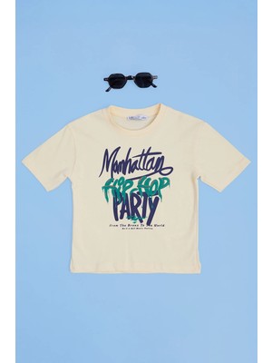 FullaModa Hip Hop Party Baskılı Erkek Çocuk Tişört