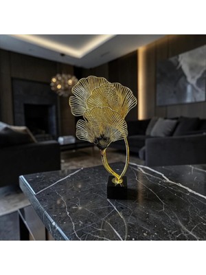 Sleep Nova Altın Yaprak Metal Dekoratif Obje – Modern Lüks Masa Üstü Salon & Ofis Ev Dekorasyonu Aksesuarı