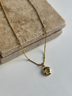 Luckyb Store 14K Yıldız Detaylı Yuvarlak Kolye