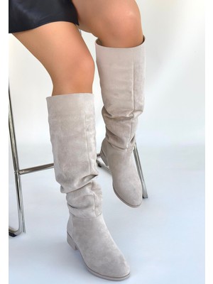 Beruflic Winda Bej Süet Körüklü Çizme Luxury Shoes