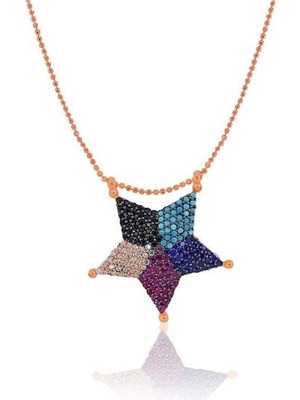 PremiumPort Parlak Taşlı Yıldız Kolye, Şık ve Zarif Takı, Hediye Seçeneği