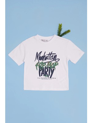 FullaModa Hip Hop Party Baskılı Erkek Çocuk Tişört
