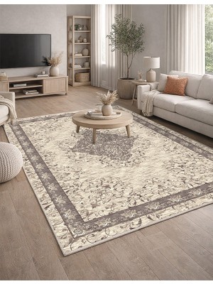 Lioara Home Modern Desen Dijital Baskılı Halı – Kaymaz Taban, Leke Tutmaz, Salon & Oturma Odası Için