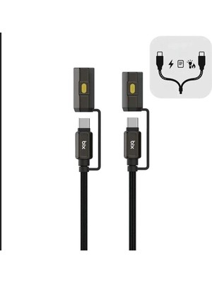 Senson LED Fener ve Alevsiz Çakmak Fonksiyonlu Type-C Şarj ve Data Kablosu 120 cm Siyah