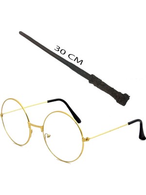 Mercansa Harry Potter Asası 30 cm ve Metal Harry Potter Gözlüğü